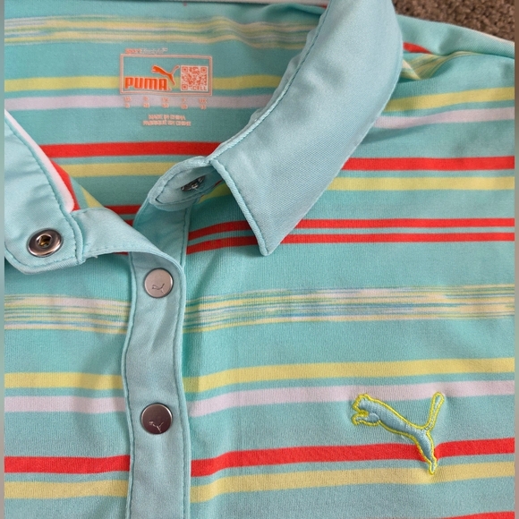 ⭐️Puma Womans Strioed Sleeveless Polo With Snap Buttons Size Small - Picture 3 of 7
